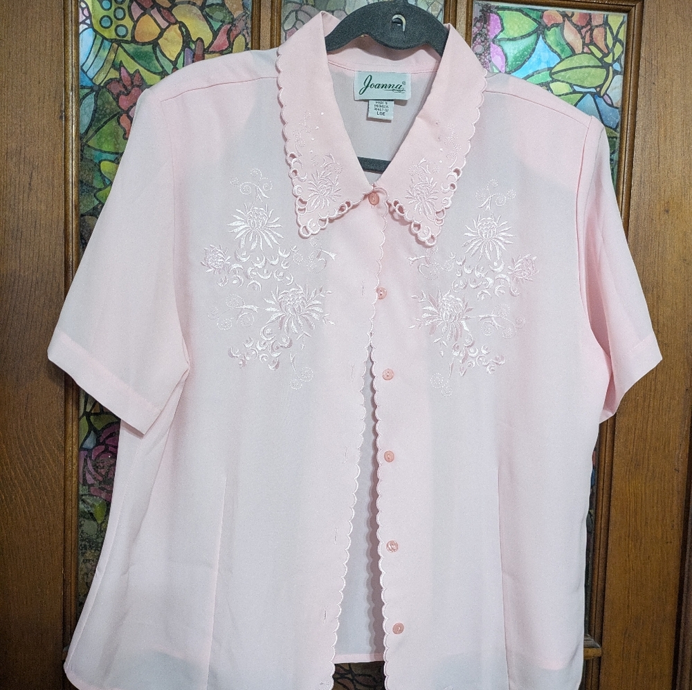Joanne Pink Embroidered Blouse 12